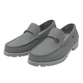 Men's Slate Grey Leather Slip-On Loafers