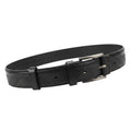Embossed Patterned Leather Belt Single-Prong Buckle