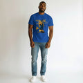 Men's Royal Blue Freedom Graphic Oversized T-Shirt