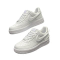 Men's All-White Low-Top Leather Sneakers