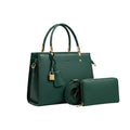 2-in-1 Pebbled Leather Handbag & Wallet Set