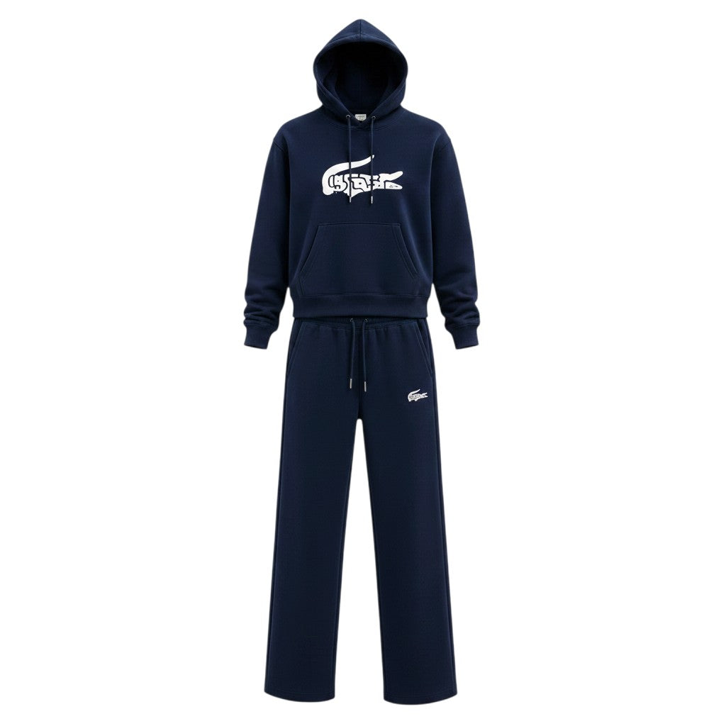 Croc Logo Hoodie & Jogger Tracksuit Set – Navy