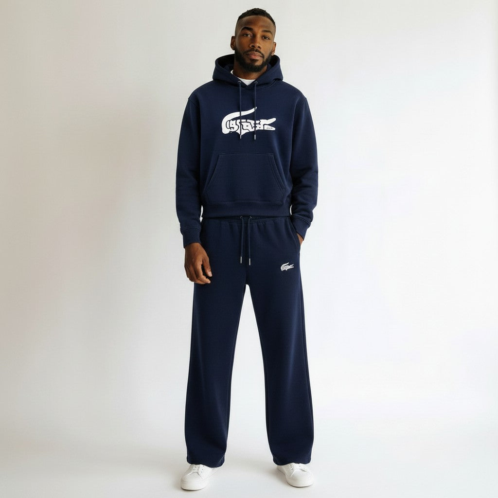 Croc Logo Hoodie & Jogger Tracksuit Set – Navy