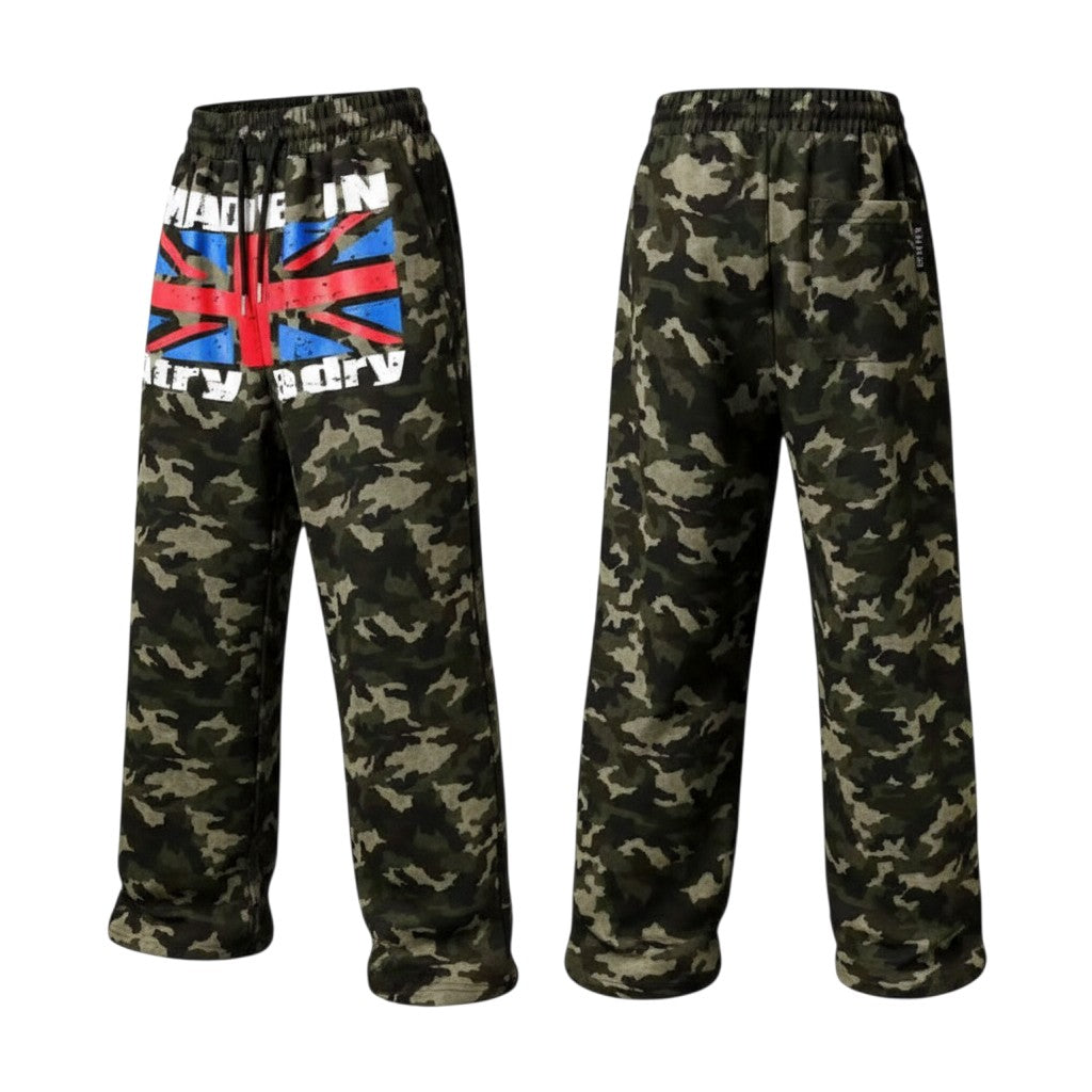 Unisex Camo Graphic Wide-Leg Jogger Pants