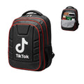 Black Red Trim Music Note 3D Panel Unisex School Backpack