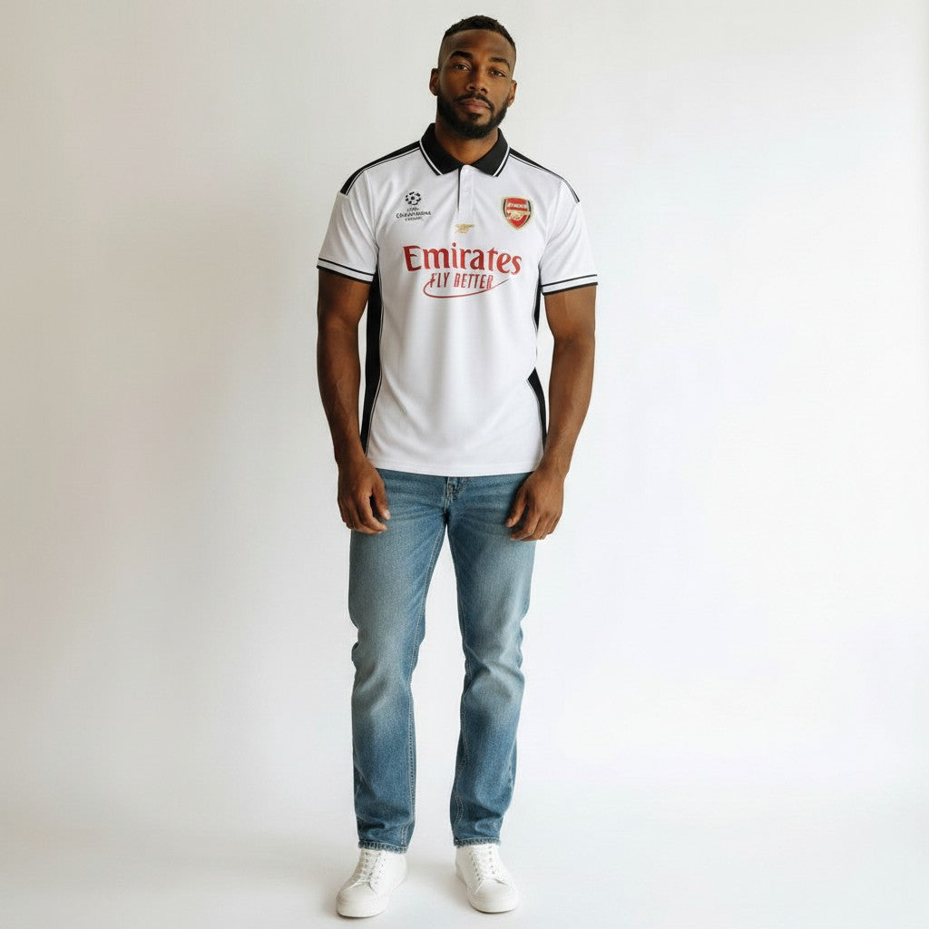 Football  Champions League Jersey – White/Black