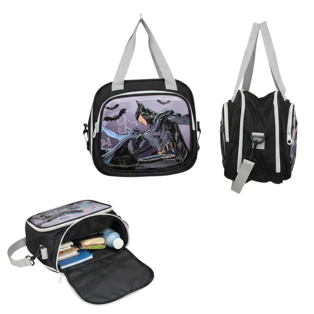 Black Pink 3D Holographic Dragon Kids Lunch Bag