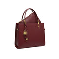 2-in-1 Structured Leather Handbag with Crossbody Strap