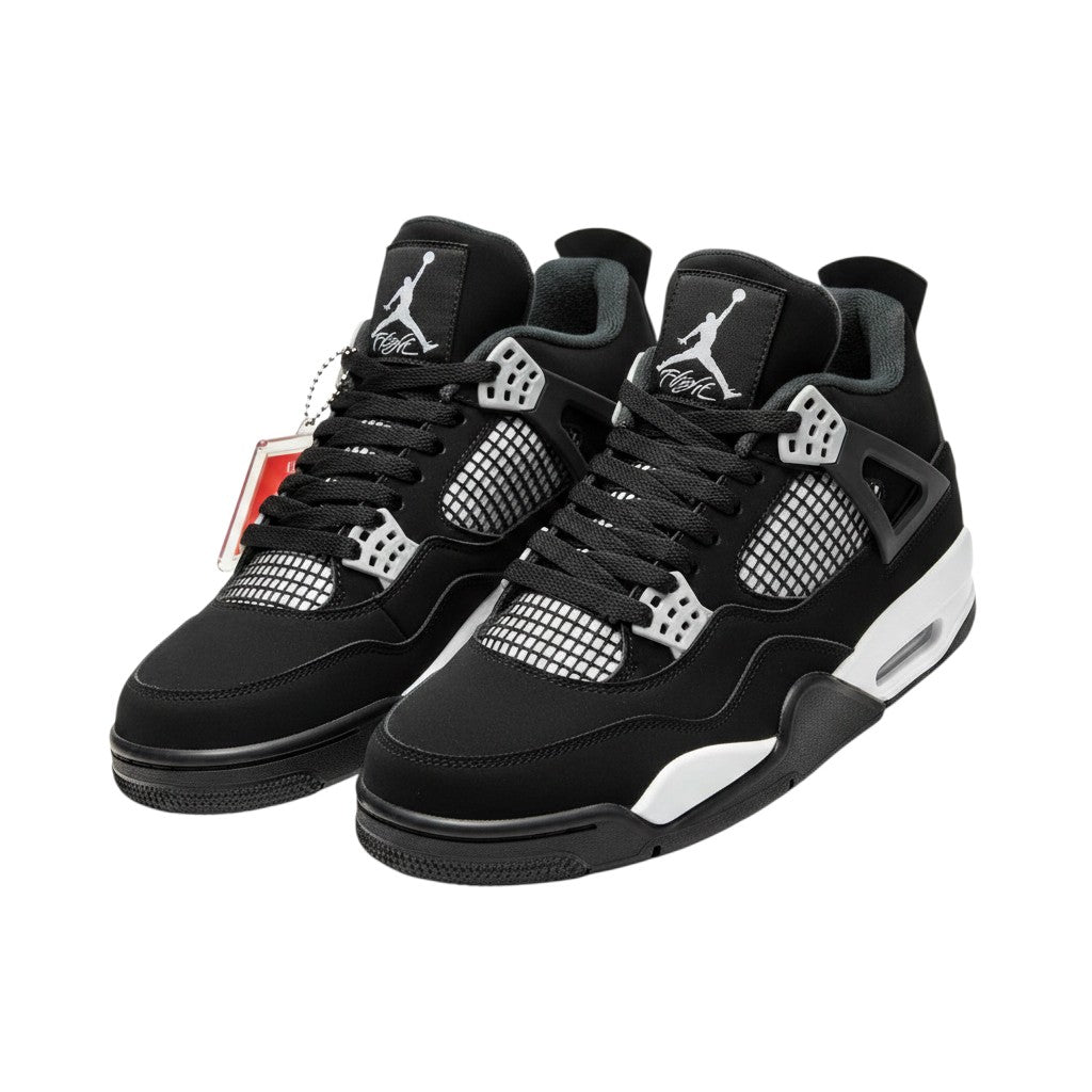 Black White Grid Mid-Top Basketball Sneakers