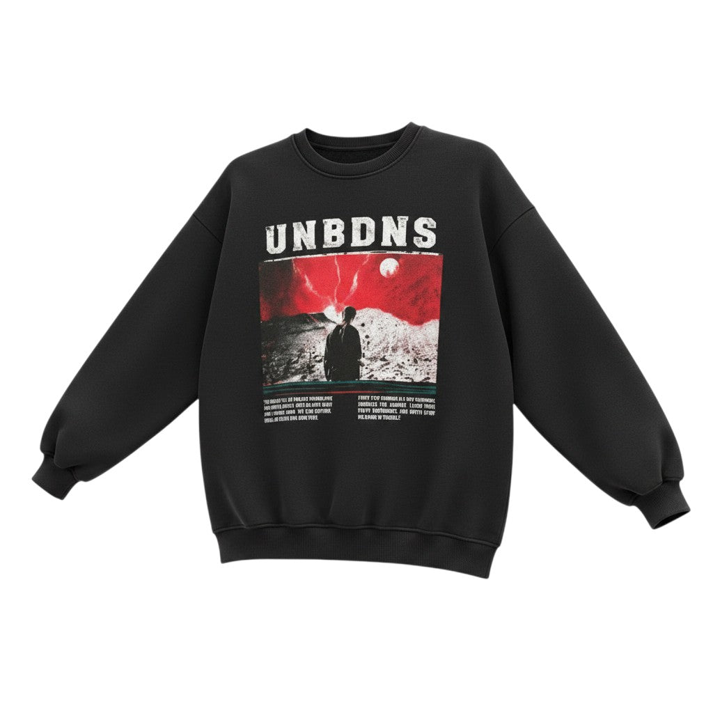 Men's Black Dark Sky Graphic Crew Neck Sweatshirt