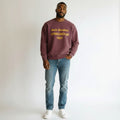 Men's Burgundy City Typography Crew Neck Sweatshirt