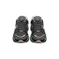 Men's Black Grey & Orange Chunky Retro Running Sneakers