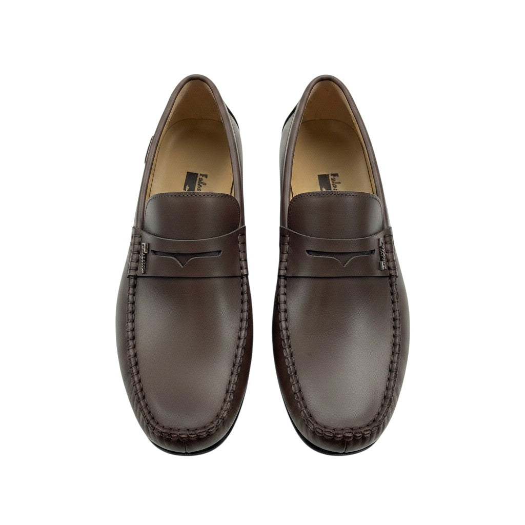 Men's Dark Brown Leather Moccasin Loafers