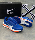 Men’s Royal Blue Mesh Sneakers with Orange Sole Trim