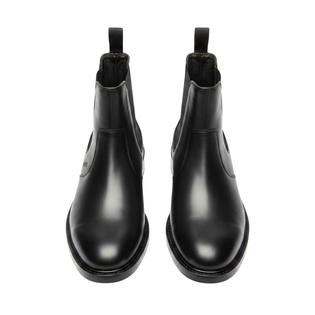 Premium Black Leather Chelsea Boot