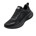 All-Black Textured-Mesh Sculpted-Sole Sneakers