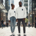 White Graphic Chest Patch Crew-Neck Sweatshirt