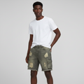 Men's Distressed Ripped Denim Shorts – Vintage Olive Wash