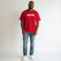 Lock Chain Graphic Tee – Red