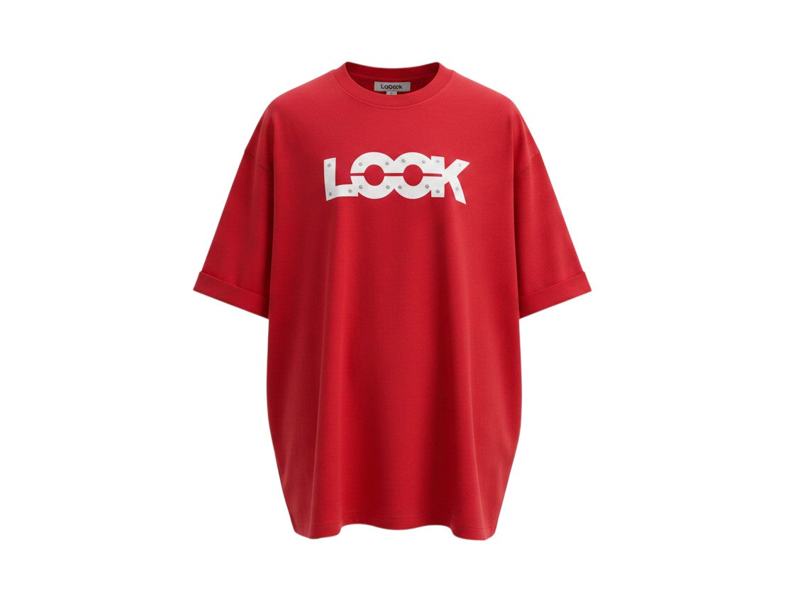 Lock Chain Graphic Tee – Red