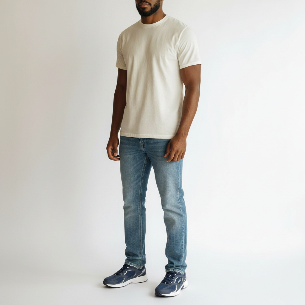 Men's Navy Blue Chunky Lace-Up Running Sneakers with White Sole