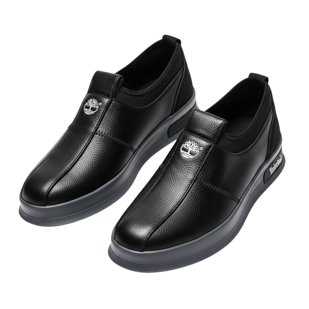 Timberland Leather Slip-On Sneakers – All Black