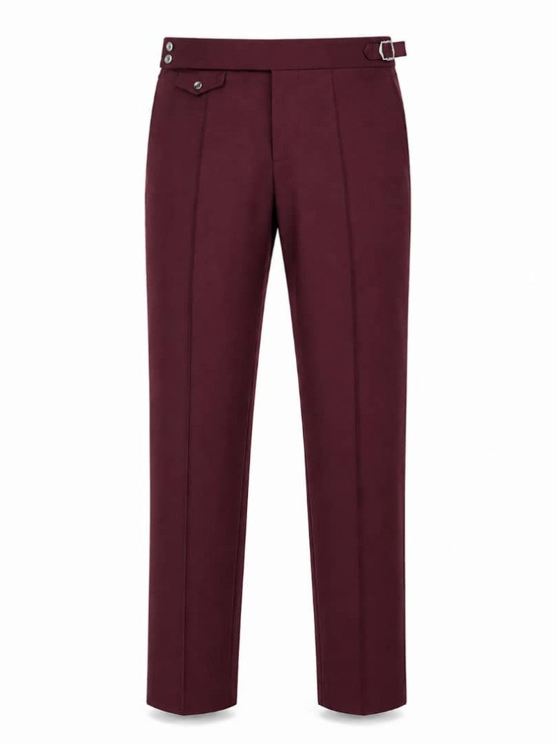 Burgundy Pleated Dress Trouser