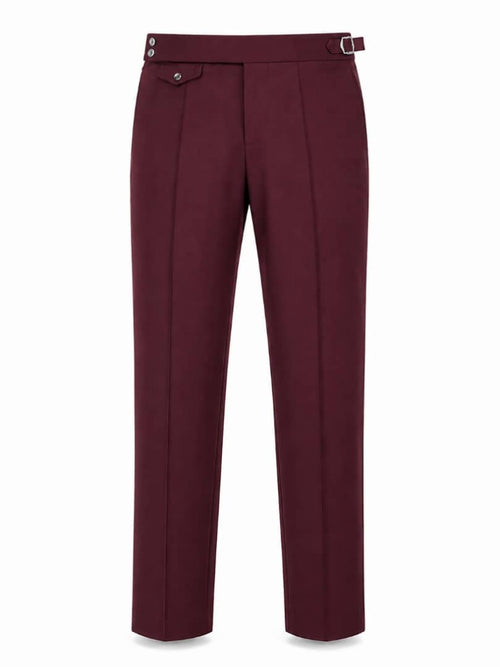 Burgundy Pleated Dress Trouser