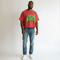 Men's Red Graffiti Print Oversized Tee