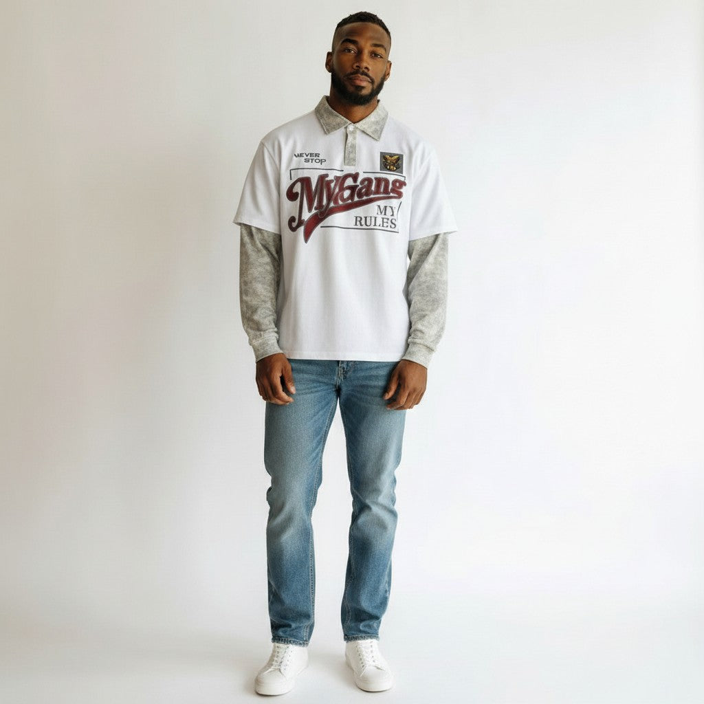 My rules Long Sleeve polo tee