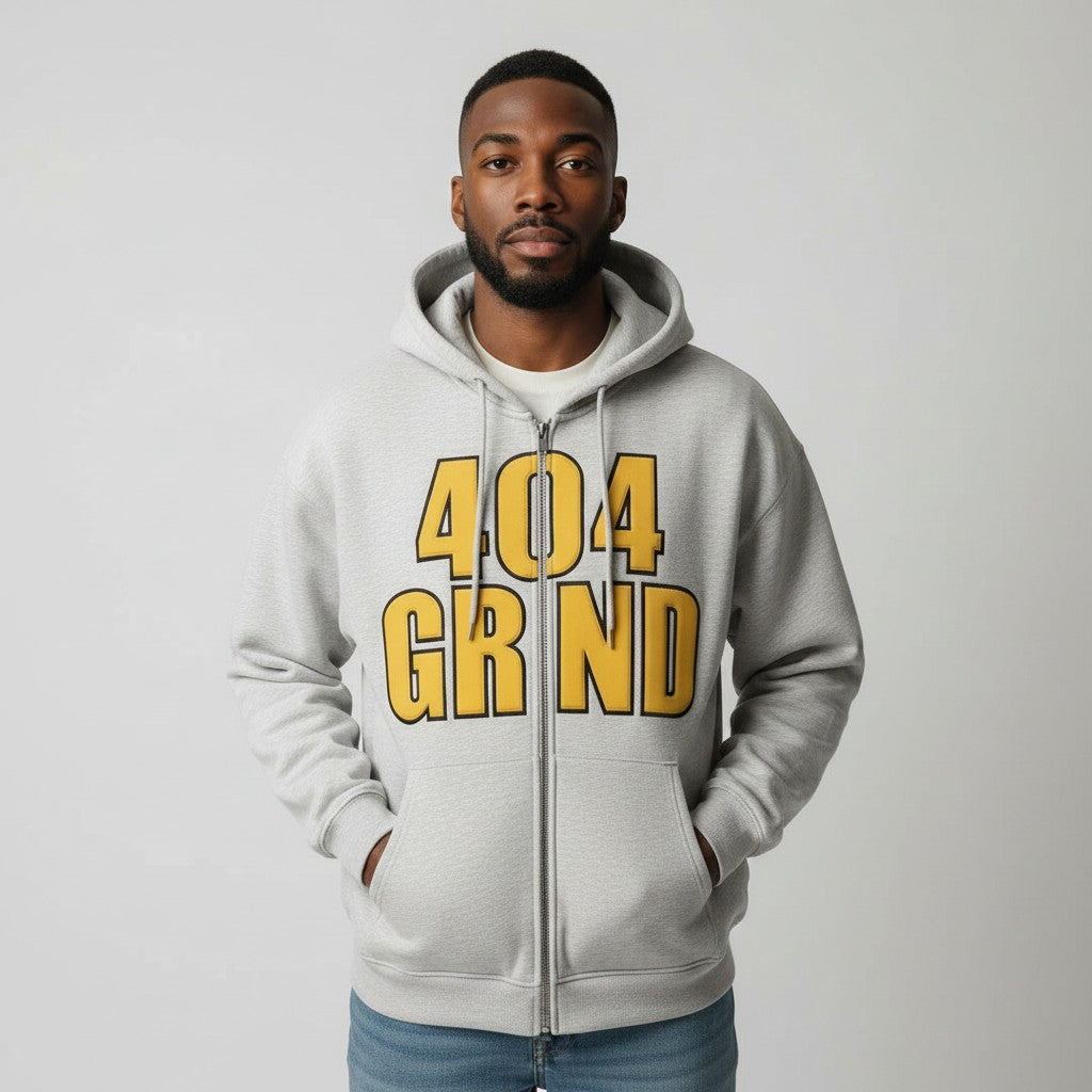 404 Grind Zip-Up Hoodie – Grey