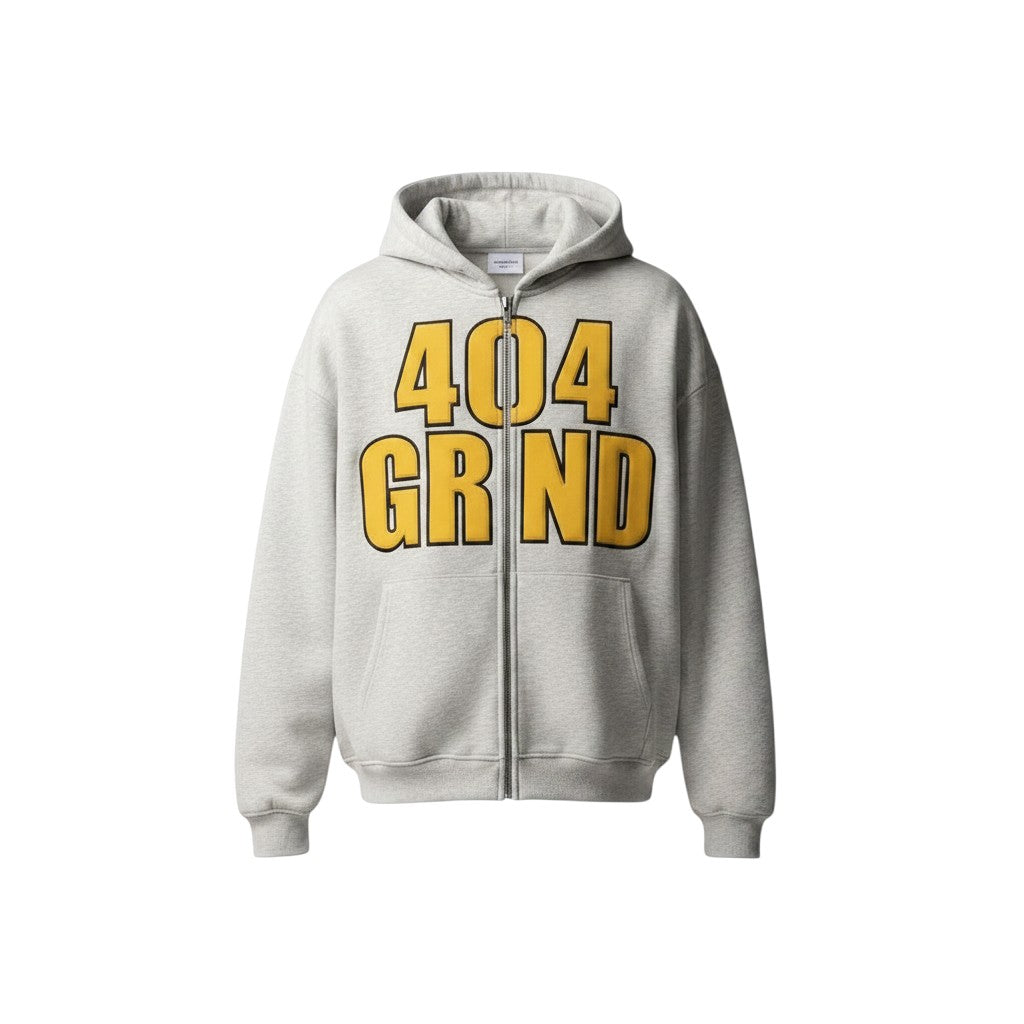 404 Grind Zip-Up Hoodie – Grey