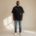 Men's Black Freedom Graphic Tree Print Oversized Tee