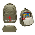 Olive Green Canvas Multi-Pocket Unisex School Backpack