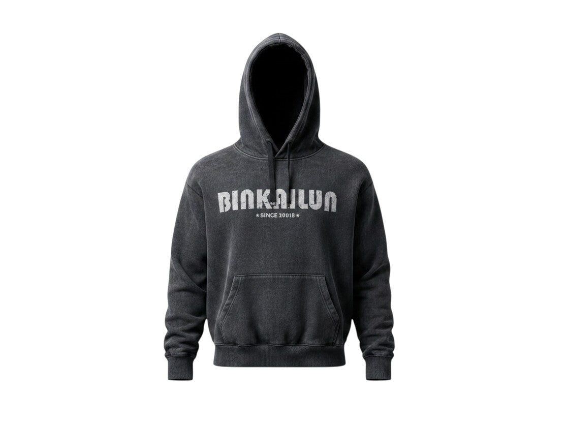 Binkalyn Acid-Wash Pullover Hoodie – Charcoal