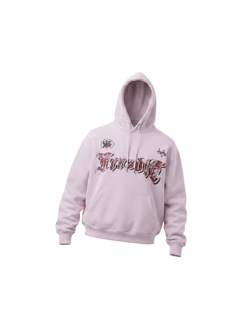 Gothic Script Pullover Hoodie – Pink