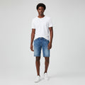 Men's Acid Wash Blue Denim Shorts – Slim Straight Fit