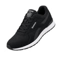 Black Mesh-Panel Contrast-Sole Lace-Up Sneakers