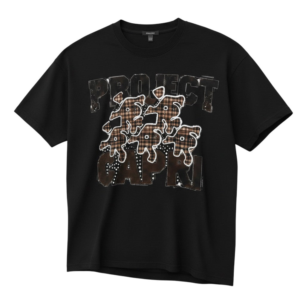 Men's Black Project Capri Graphic Oversized T-Shirt