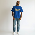 Men's Royal Blue Highest Graphic Oversized T-Shirt