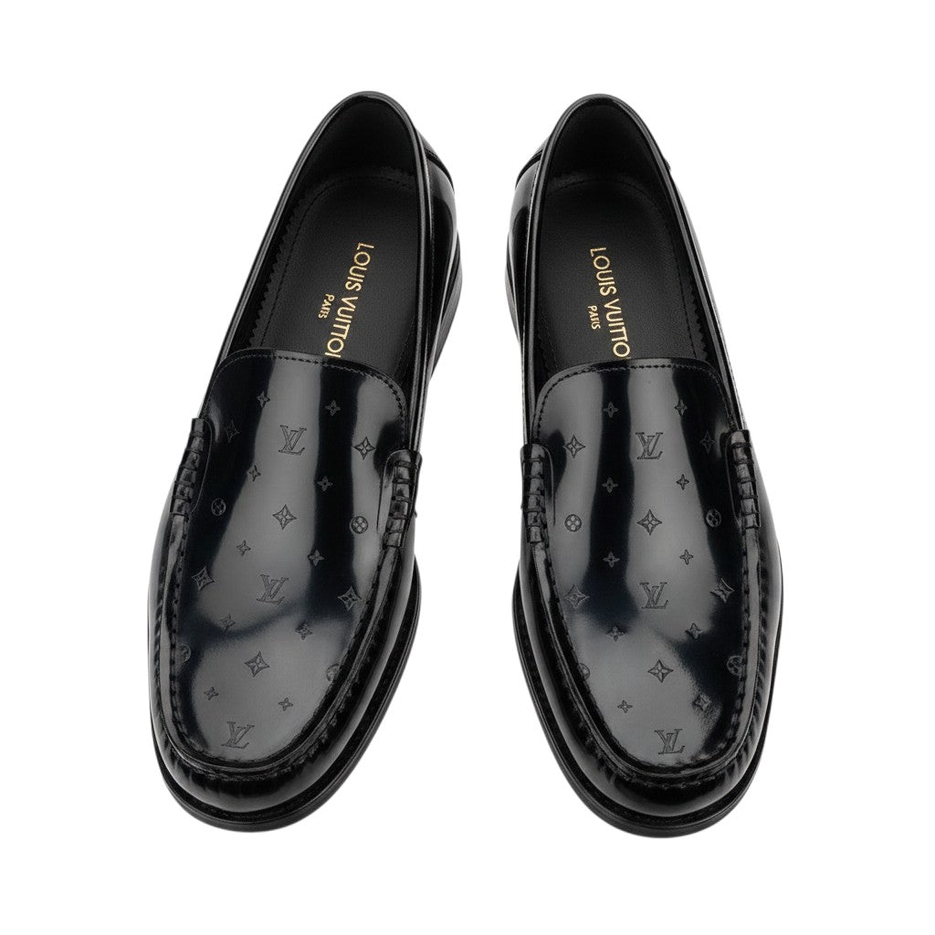 Black Patent Leather Monogram Penny Loafer
