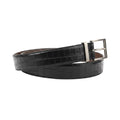 Embossed Patterned Leather Belt Single-Prong Buckle
