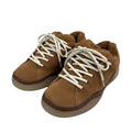 Men's Tan Suede Shearling-Trim Lace-Up Sneakers