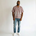 Cactus Print Cuban Collar Shirt – Red Stripe