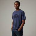 Men's Washed Navy Car Graphic Statement Oversized Tee
