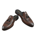 Men's Burgundy/Brown Tassel Brogue Mule Loafer