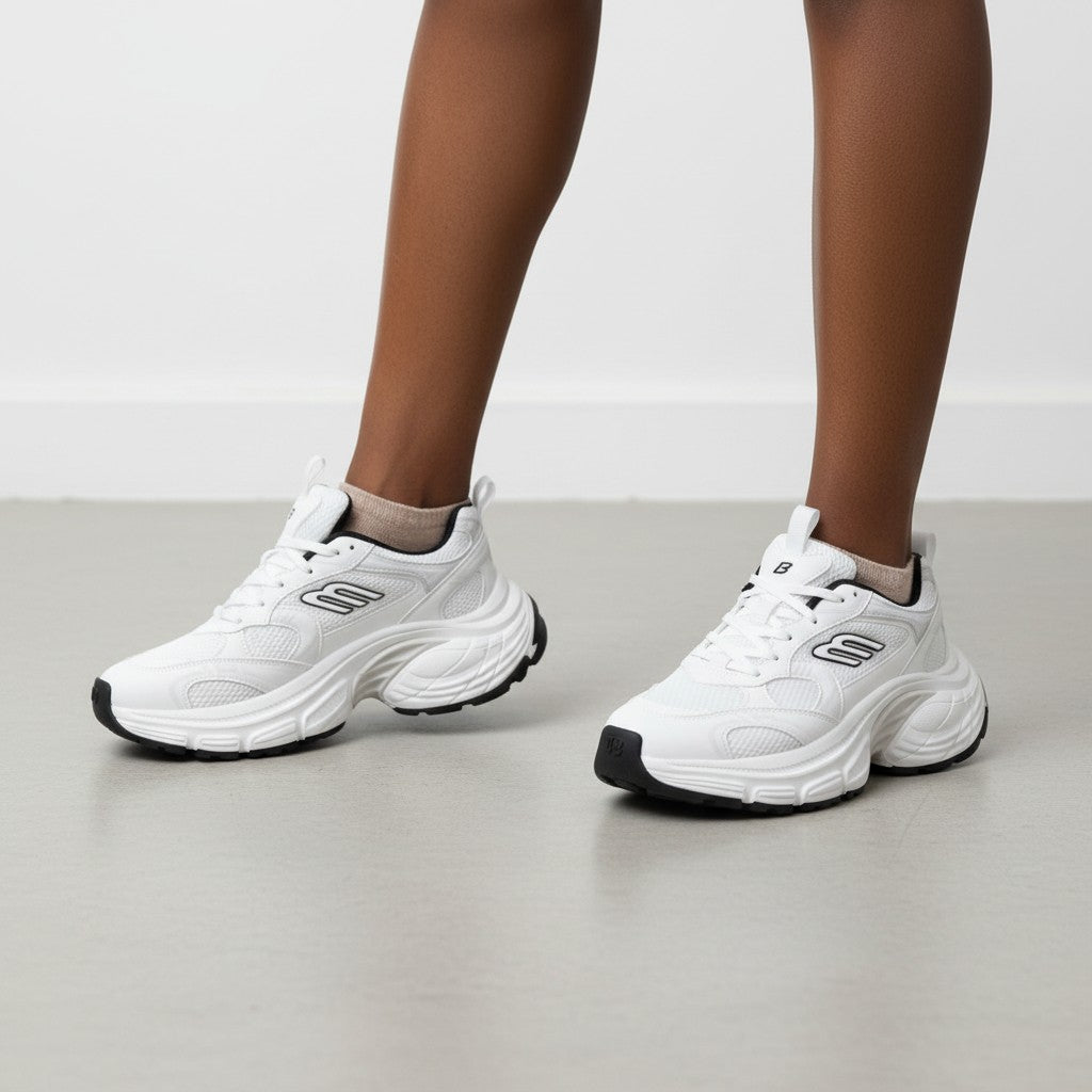 Men's White Chunky Runner Sneakers