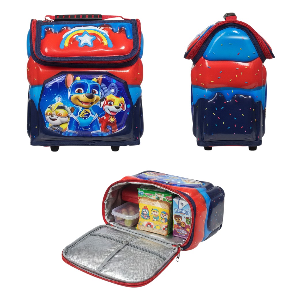 Red Blue 3D Paw Patrol Mighty Pups Hard-Shell Kids Lunch Box