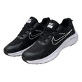 Men’s Black Mesh Lace-Up Sneakers with White Soles