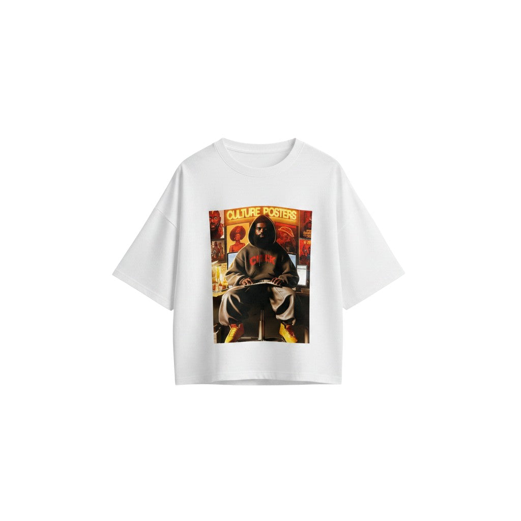 Men's Culture Posters Graphic Oversized Tee